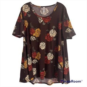 LuLaRoe size Large brown and floral swing top